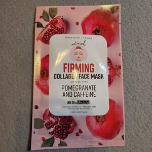 BioMiracle Firming Collagen Face Mask Pomegranate Caffeine 25g Sheet Single‎ Use